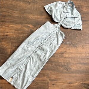 Cutout Midi Dress in Light Blue